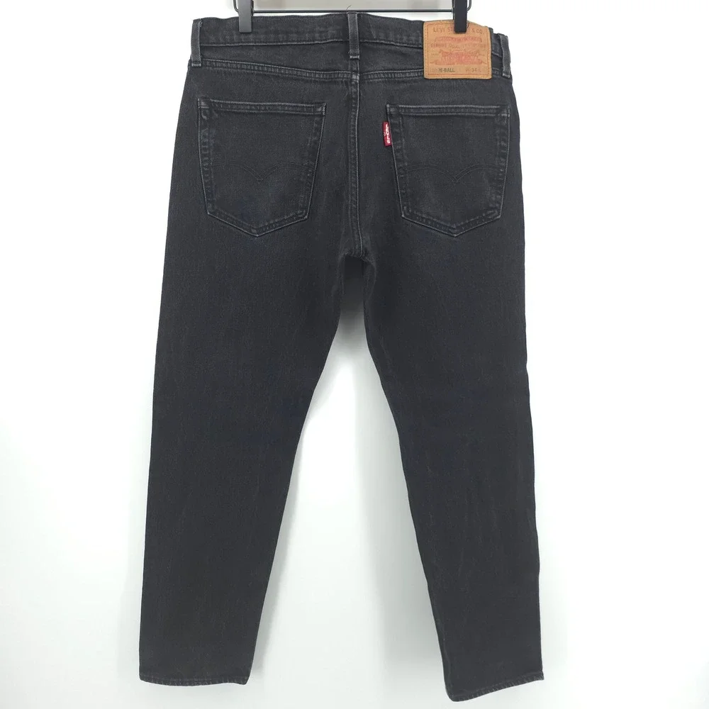 Levis Mens Jeans Lot Hi-Ball Taper 34x27.5 Black Big E Letter Logo